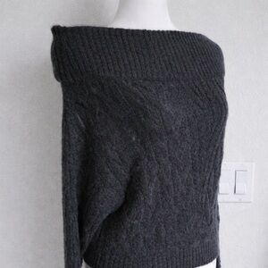 Express Charcoal Off-Shoulder Sweater